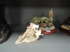 Two Border Fine Arts studies, Terrier 054, without base and Undercover (hedgehog family) A0402