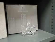 A crystal glass Swarovski figure study of the Santa Marie galleon with box