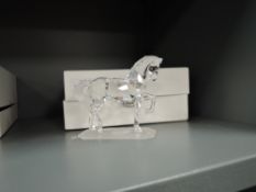 A crystal glass Swarovski figure study of an Arabian stallion with box
