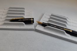 A Conway Stewart 15 leverfill fountain pen in black with single band to cap having Conway Stewart