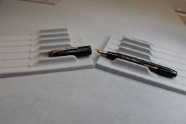 A Conway Stewart 28 leverfill fountain pen in black with single band to cap having a Conway