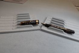 A Conway Stewart Executive 60 leverfill fountain pen in grey hatched with single broad band to the