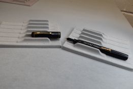 A Conway Stewart 286 leverfill fountain pen in black with single narrow band to cap having Conway