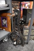 A cast iron gear system for winding or similar