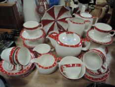 A selection of Midwinter 'domino' designed by Jessie Tait including tea pot, umbrella bon bon