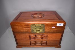 A modern Japanese haberdashery or games case with sewing contents