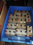 A box of amp and volt panel meters.