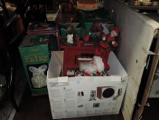 A collection of christmas decorations.