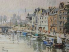 A pastel sketch, Courtney Hugh Knolly, Hornfleur I, signed, 35 x 50cm, plus frame and glazed