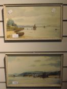 A pair of watercolours, F Ashworth, Conway and Colwyn Bay, signed, each 20 x 33cm, plus frame and