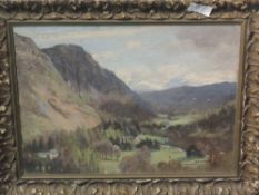 An oil painting on board, William Hartley Waddington, Lakeland landscape, signed and indistinctly