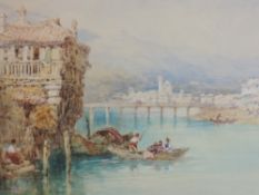 A pair of watercolours, T E Francis, Continental landscapes, signed, each 27 x 36cm, plus frame