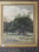 An oil painting, Sidney Pike, Sheep in landscape, signed, 29 x 23cm, and a similar oil painting,