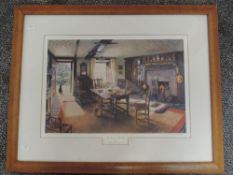 A Ltd Ed print, after Stephen Darbishire, Tea Time at Hill Top, signed and num 1/1000, 32 x 45cm,