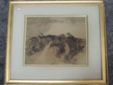 A watercolour, attributed to C P Small, landscape, initialled, dated 1902, and attributed verso,