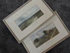 A pair of prints, Across the Moorland, and Moorland Homestead, 14 x 29cm, each plus frame and