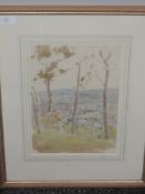 A watercolour, Harry Rutherford. Landscape, possibly Buxton, signed, 31 x 22cm, plus frame and