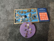 A tray of Thirty Five metal Military Cap Badges including 14th Kings Hussars, 24th Lancers,