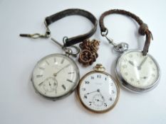 A Victorian silver key wound pocket watch having movement signed Faversham 18968, Roman numeral dial
