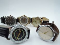 Five gent's automatic and mechanical wrist watches including Seiko, Westclox, Titus etc