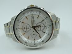 A gent's Seiko Chronograph quartz wrist watch, model: 7T92-0NY0 having baton numeral dial with