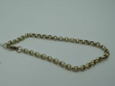 A 9ct gold belcher chain bracelet, approx 9g