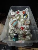 A selection of vintage kitsch mid century Christmas decorations