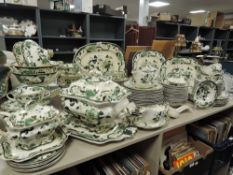 An extensive collection of Masons Chartreuse dinner service including tureen,serving dishes,