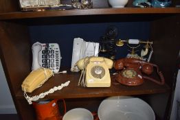 Seven sets of telephones including GPO and candle stick style