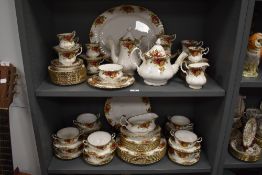 A large part tea and dinner service by Royal Albert in the Old Country Roses design