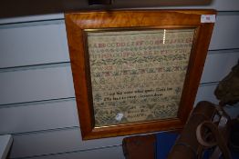 An antique sampler by Eleanor Roe,aged 11 years.
