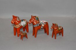 A set of Swedish hand worked horses by Nils Olsson