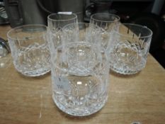 A set of six Waterford crystal tumblers.