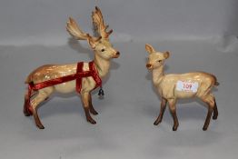 Two figure studies of Reindeer by Beswick