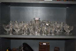 A selection of clear cut crystal glass wares including Webb Corbet etc