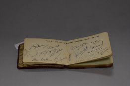 A vintage autograph book bearing signatures for MCC South African cricket team 1948 -49
