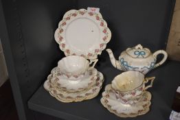 A selection of ceramics by Shelley including a cabinet display size teapot by Foley China (having