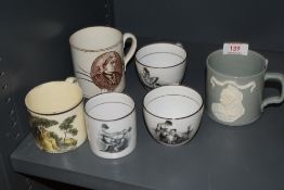 Two early coronation cups for Royal Queen Victoria and similar aged cups