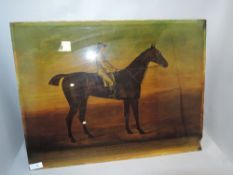 A cystoleum style print of a race horse