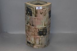 A modern studio pottery vase in a Troika style by John Davenport