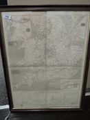 An early 20th century map print of the canal system in England and Wales