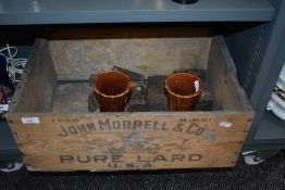 A vintage wooden advertising crate for John Morrell pure lard