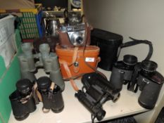 A good selection of binoculars including Lieberman Omiya and a Kodak Retinette camera