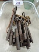 A selection of cast iron door and furniture keys
