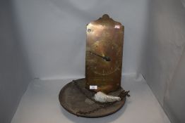 A large brass-faced Salter's No60T spring balance with circular pan