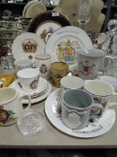 A selection of royal coronation wares including Victoria Spode mug
