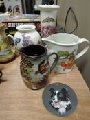 A selection of kitchen wares and vase including Portmeirion and similar
