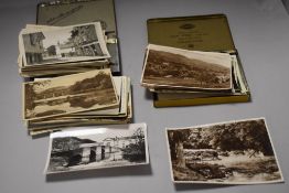 A collection of mainly GB Post Cards, real photo's black & white, Street Scenes etc, in two