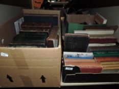 A box of books, predominantly religious interest.