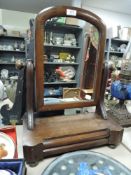 A dressing table mirror having draw to lower portion.